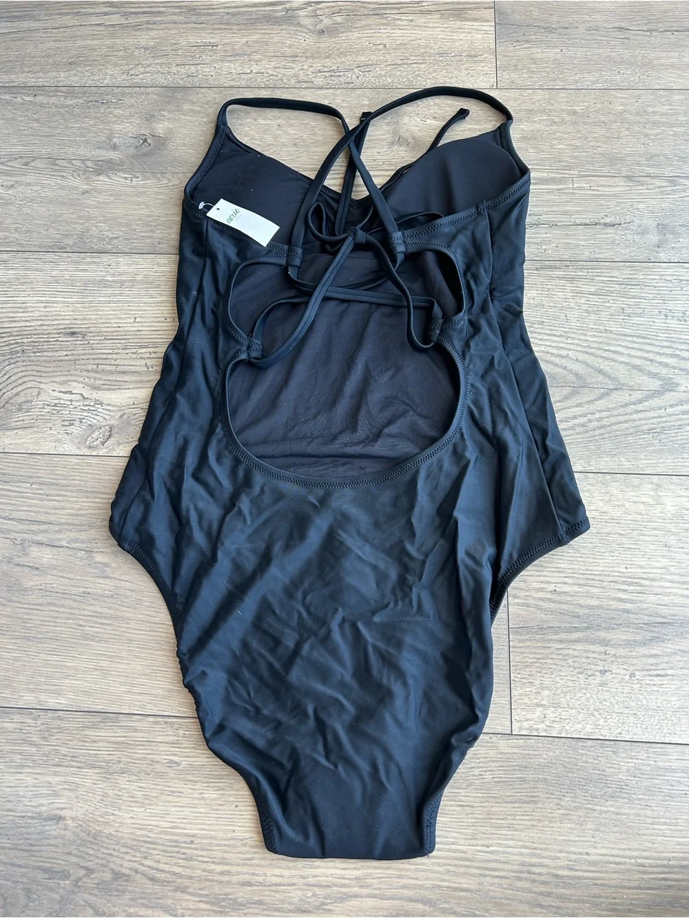 🪴 aerie Black Lace-Up Back One-Piece Swimsuit - NWT - Picture 7 of 8